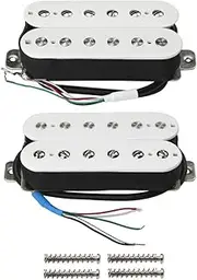FLEOR High Output Alnico V Guitar Pickup Double Coil Humbucker Pickups Neck and Bridge Set White