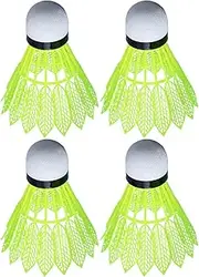 Badminton Ball, Glowing Shuttlecock Set, Wind-proof Badminton Ball Set of 4 for Patting Practice for Backyard Gym School Park