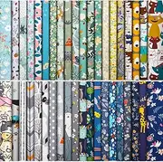 40 Pcs 10 x 10 Inches Cotton Fabric Bundle Squares Precut Fabric Squares Multi Color Floral Fat Squares Sheets for DIY Craft Quilting Sewing(Classic Patterns)