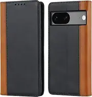 Cavor for Google Pixel 7a Case, pixel7a 5G Phone Cases Premium Leather Folio Flip Wallet Case Cover Magnetic Closure Book Design with Kickstand Feature & Card Slots(6.1")-Black