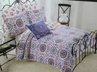 3 pcs Cynthia Rowley Twin Quilt Sham & Decorative Pillow - Red White Blue NEW