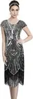Flapper Great Gatsby Roaring 1920s Retro Tassel Fringe Silver Sequin Dress NEW