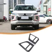 Matte Black Sensor Fog Lamp Light Cover For Mitsubishi L200 Triton MR 2019-2023