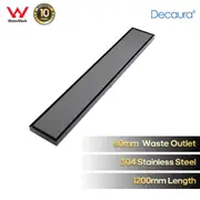 Decaura Tile Insert Shower Floor Drain Grate Stainless Steel Black 1200mm