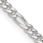 26 Inch Sterling Silver 2.85mm Figaro Chain