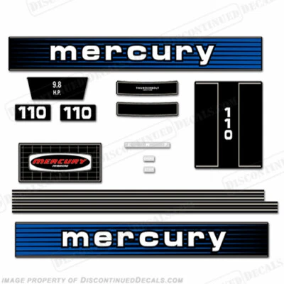 Fits Mercury 1978 9.8HP Outboard Engine Decals