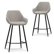 Set of 2 - Cody 68cm Fabric Bar Stool - Beige