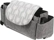 1pc Car Bag Stroller Holders Pouch Stroller Bag Stroller Phone Bag Stroller Organizer Bag Stroller Straps Bag Strap Bag Cradle Storage Bag Stroller Supply Pouch Grey Polyester MOLUCKFU