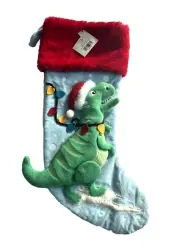 21" Christmas Stocking Dinosaur Holiday Plush 3D Kids Stocking Hobby Lobby New