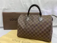 在飛比找Yahoo!奇摩拍賣優惠-國際精品當舖 LV 格紋 SPEEDY30 波士頓包 N41