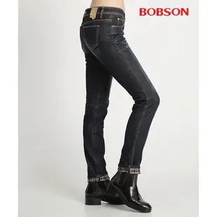 BOBSON 女款熱感IN小直筒牛仔褲 8038-52