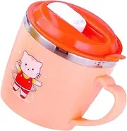 Vaguelly Stainless Steel Straw Cup Double Layer Scald Design for Safe Drinking Creative Cartoon Patterns for Milk Water and Beverages for Boys