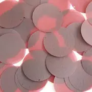 Round Sequin 1.5" Chestnut Brown Deckle Emboss Transparent Couture Paillettes