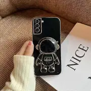 For Samsung Galaxy S20+ Plating Astronaut Holder Phone Case