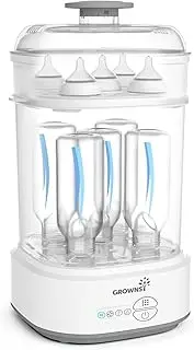 GROWNSY Bottle Steriliser and Dryer, Compact Electric Steam Baby Bottle Sterilizer, Bottle Sanitizer for Baby Bottles, Pacifiers, Pump Parts, White