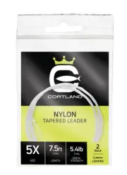 Cortland 7.5ft Looped Nylon Tapered Leader 2pk