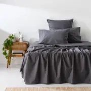 In2linen Organic Cotton 300T/C Fitted Sheet - Charcoal
