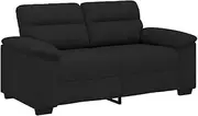 vidaxl 2-Seater Sofa/Couch Black Fabric - Modern Style Lounge/Sofa for Living Room/Office - 160 cm Width, Durable Polyester with Wooden/Metal Frame