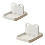 2Pcs Kitchen Pot Lid Shelf l Foldable Wall Hanging Soup Spoon Storage Rack