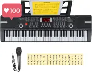 Kids Piano Keyboard – 61-Key Beginner Electronic Music Keyboard