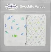 SILLY BILLYZ Muslin Swaddle Wrap, Set Galapagos, White (Pack Of 2)