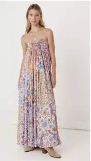 NWT Spell Designs Gypsy Collective Renew Strappy Patchwork Dress Size XS