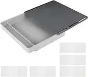 Under Desk Drawer, Hidden Self- adhesive Under Desk Storage Drawer Slide-out Pencil Tray Drawer Under Desk Organizer Storage Box Pen Holder Stationery Storage Drawer (Gray (cover) + Gray (box))