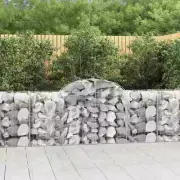NNEVL Arched Gabion Baskets 4 pcs 200x50x80/100 cm Galvanised Iron