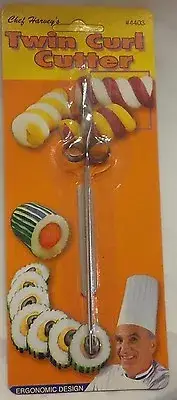 HIC CHEF HARVEYS TWIN CURL GARNISHING RIBBON KNIFE CUTTER 4403