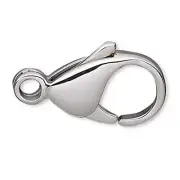 20 Dark Silver 15mm Surgical Stainless Steel Lobster Claw Clasps w/ Closed Loop