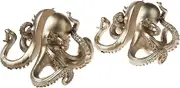 Creative Co-Op DA7837 Waterside Silver Resin Octopus Bookends