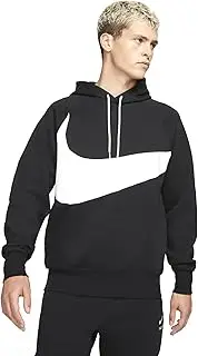Nike Sportswear Swoosh Tech Fleece Men's Pullover Hoodie (Large, Black/White/White)