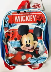 Disney Mickey Mouse 11" Kids Mini Cute Toddler Backpack Pre School Bookbag