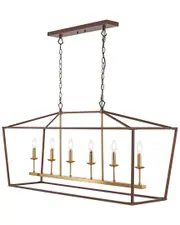 JONATHAN Y Pagoda 49in Linear 6-Bulb LED Pendant