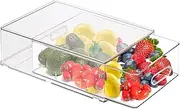 Stackable Clear Storage Drawer for Pantry Shelf, Fridge Organizer for Fruit, Vegetable, Vanity, Pantry Containers Organization(Extra Large)