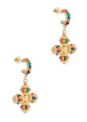 Soru Jewellery Santina Mini 24kt Gold-plated Hoop Earrings - Multicoloured 1 ONE SIZE