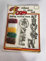 Vtg Eze Form Suncatcher Christmas Stained Glass Kit 4 Piece Noel Nutcracker New
