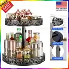 Lazy Susan Turntable Metal Rotating Spice Rack Organizer Medicine Pantry Kitchen