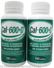 2 x Cal-600 + Vitamin D (100 Tab) ::SAME AS CALTRATE:: 200 Tab TOTAL Cal 600+D