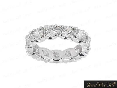 5.00Ct U Prong Genuine Diamond Eternity Wedding Band Ring 10k White Gold GH I1