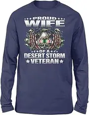 [VidiAmazing] Proud Wife of A Desert Storm Veteran - Military Vet'S Spouse - Standard Long Sleeve