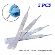 5pcs Dental Surgical Scalpel Blades Handle #3 Knife Handles Stainless Steel