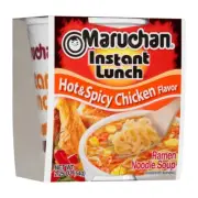 (12 Pack) Maruchan Instant Lunch, Hot & Spicy Chicken Ramen Cup Noodle Soup, 64g