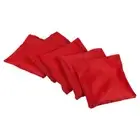 5pcs Cornhole Bean Bags Canvas Sandbag Outdoor Party Hand Tossing Game, Red