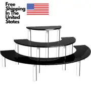 3 Tier Black Halfmoon Acrylic Riser Display Stand Cupcakes F Pops Shelf