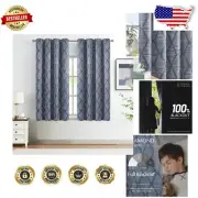 Energy-Efficient Thermal Blackout Curtains, 63" Geometric Design, 2-Piece Set
