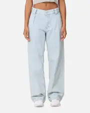 [Calvin Klein] Calvin Klein 90's Loose Pleated Jeans Light Blue - Size 30 30 Light Blue