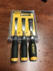 NEW Store Display DEWALT DWHT16862 3 WOOD CHISEL SET 1/2 3/4 1 INCH Sealed Pack