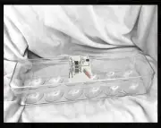 Acrylic Clear Egg Tray Holder With Lid,Holds 12 Eggs Fridge/Dishwasher/food Safe