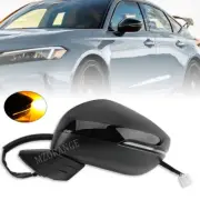 LH Left Side Blind Spot Heated Door Side Mirror For Honda Civic 2022 2023 8 Pins